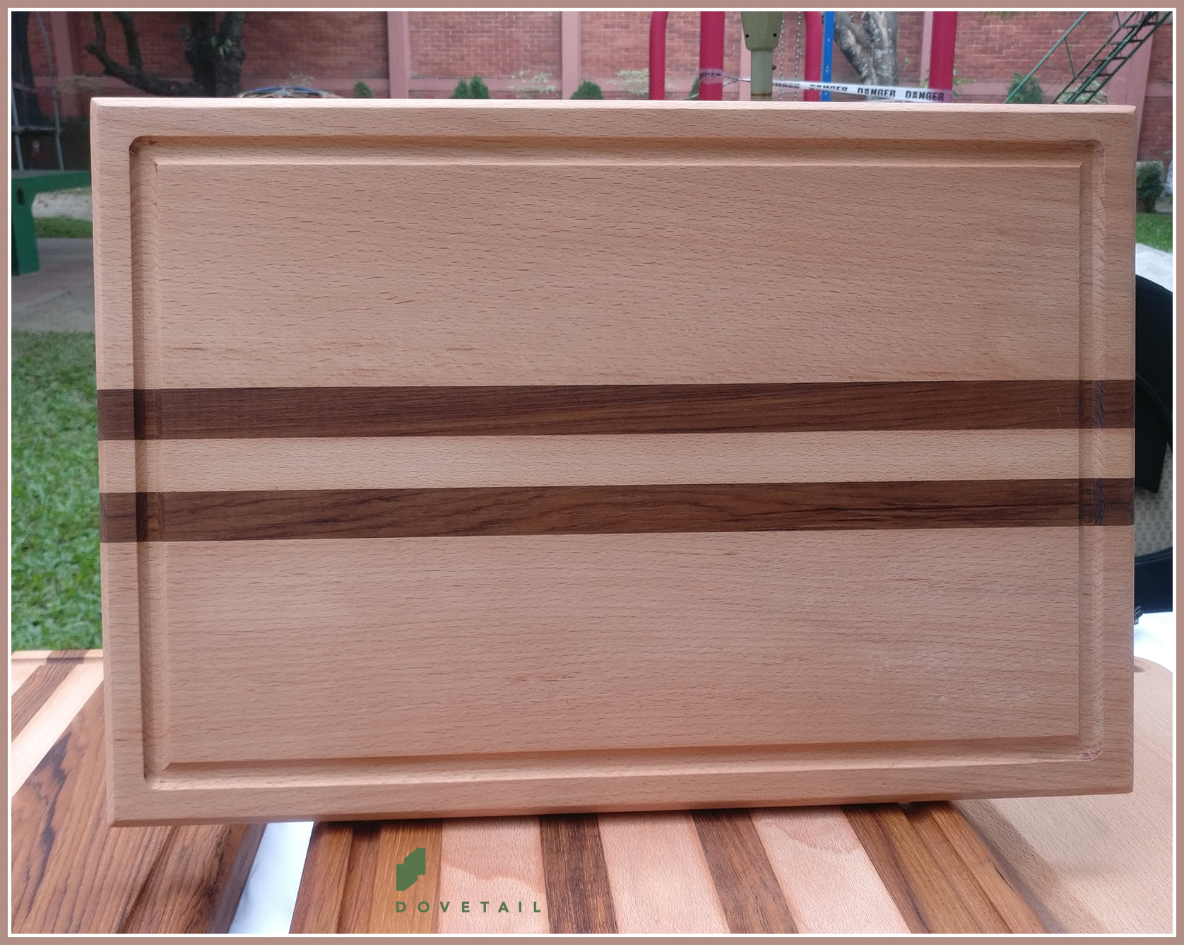 Beech and Teak Cutting Board